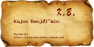 Kajos Benjámin névjegykártya