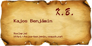 Kajos Benjámin névjegykártya
