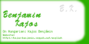 benjamin kajos business card