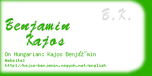 benjamin kajos business card